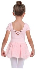 danswan Toddler Girls Long Sleeve Ballet 4-5T Ballet Pink - A1 Short Sleeve