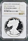 2011 W Proof American Silver Eagle 25th Anniversary NGC PF70 - A347