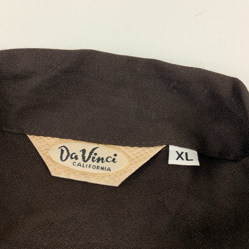 Vtg Da Vinci California Button Shirt XL Disco Bowling Charlie Sheen