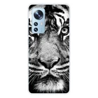 Xiaomi Mi 12 Mi 12X Tiger Compatible Printed Silicone Case White & Black