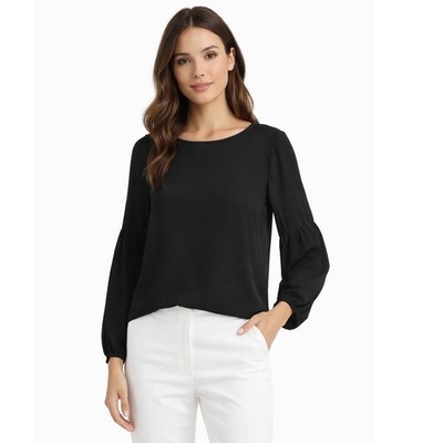 The Limited Black Bell Sleeve Blouse Boat Neck Sheer Top Boho Whimsigoth 68-01