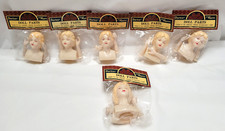 Lot of 6 Darice Plastic Doll Parts - No. 1224-17 Angel Head  Hands 2 1/2" - NOS