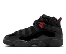 Nike Air Jordan 6 Rings Black Anthracite Fire Red Sneakers 323419-026 GS Sizes