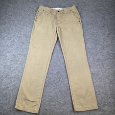 Next Chino Trouser Jeans Size 34L Khaki Baige Straight Leg Button Fly B-599