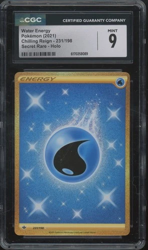 2021 Pokémon Chilling Reign Secret Rare Holo #231 Water Energy Mint CGC 9