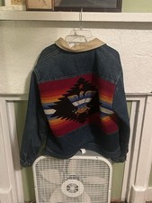 Pendleton Navajo Wool Denim Jacket Size Medium
