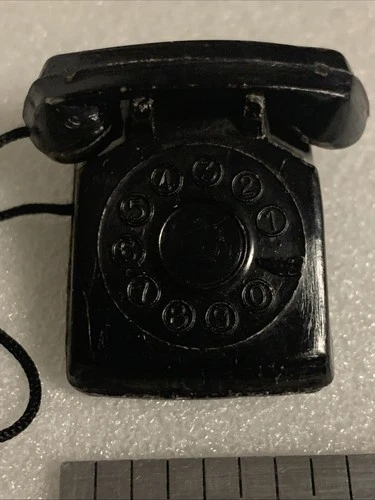 Vintage Barbie Accessory 1960's BLACK TELEPHONE Rotary Phone Fashion PAK