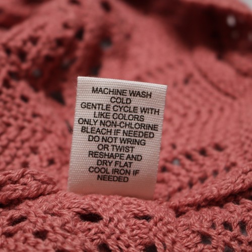 Jessica Simpson Adjustable Cinch Front Crochet Tank Top Rose Pink Size M - Picture 9 of 10