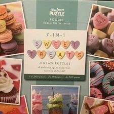 NIB PROFESSOR PUZZLE  7 IN 1 SWEET TREATS COLLECTION JIGSAW PUZZLES