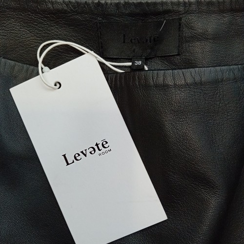 Levete Room Leather Skirt UK10 Black Knee Length Wrap Button New with Tags FLT17 - Picture 8 of 9