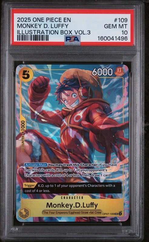 Monkey.D.Luffy (Illustration Box Vol.3) OP07-109 One Piece Promo PSA 10 (SR)