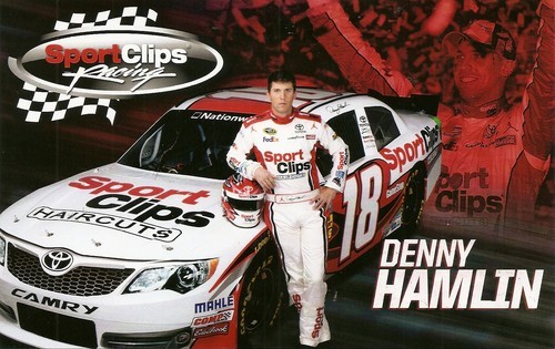 2012 DENNY HAMLIN "SPORT CLIPS" #18 NASCAR NATIONWIDE SERIES POSTCARD