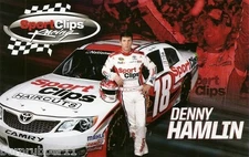 2012 DENNY HAMLIN "SPORT CLIPS" #18 NASCAR NATIONWIDE SERIES POSTCARD