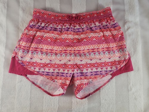 OshKosh Bgosh Girls Athletic White Pink Orange Neon Aztec Tribal Shorts 8 NWOT