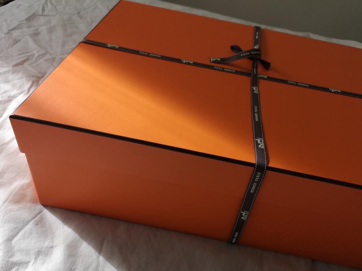 Large rectangular Hermes orange box Hermes Birkin Kelly Hermes