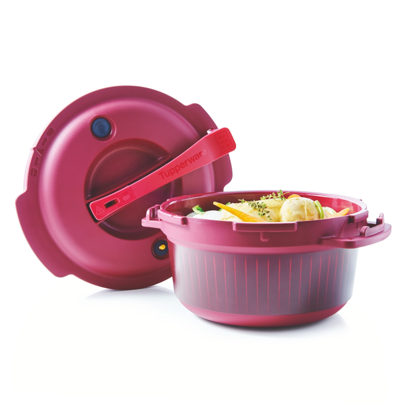 Cuiseur pression micro-ondes W077 de Tupperware : la cocotte minute 3L rouge pour repas rapides