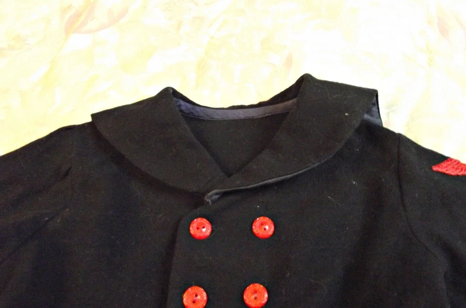 可爱 复古 20 世纪 50 年代 手工制作 学步儿童 男孩 美国海军套装 2 件 按钮 4-5-6 — 第 3/4 张图片