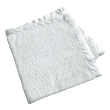 Baby Gear Blanket Religious Christian Embossed Crosses Satin Trim 2019 RARE