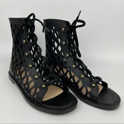 Christian Dior Matte D-Trap Cage Leather Gladiator Sandals Christian Dior Matte D-Trap Cage Leather Gladiator Sandals