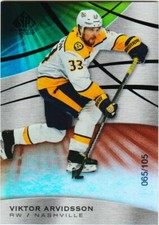 VIKTOR ARVIDSSON 19-20 SP GAME USED ORANGE RAINBOW 5/105 PARALLEL # 75 2019-20