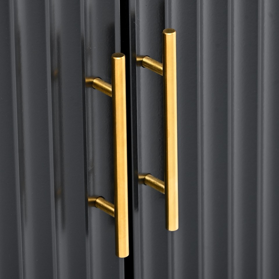 4Door Storage Wooden Entryway with Metal Handles eBay