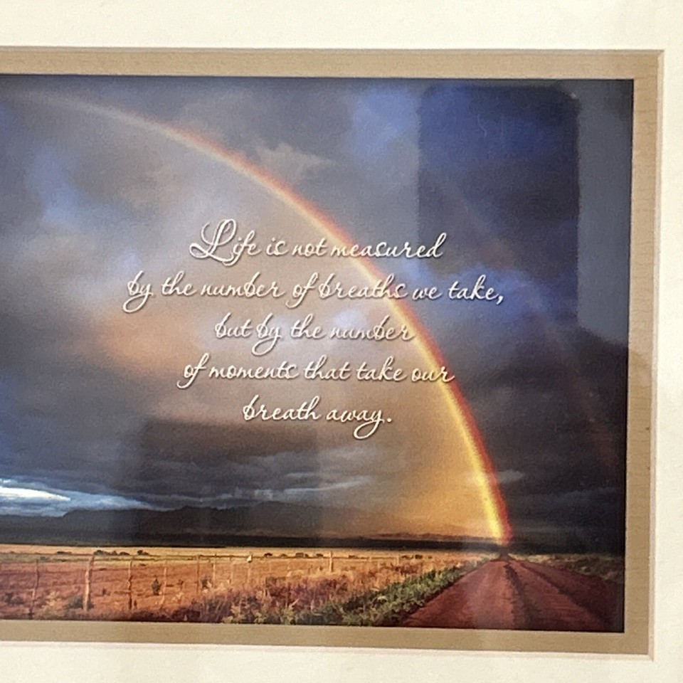 Home & Garden Party Framed Matted Rainbow Moments Picture with Saying