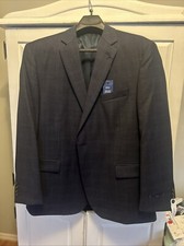 NWT Stafford 40R Mid Blue Plaid Stretch Comfort Classic Fit Sport Coat R/ 210