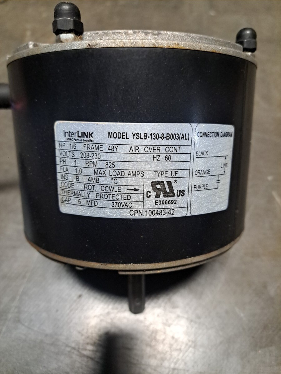 810-120-1 430-120-2 穴なし 100483-42 InterLINK YSLB-130-8-B003(AL) Condenser Motor 1