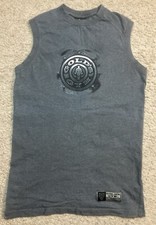 Vintage Gold  s Gym Sleeveless T Shirt Size Small Gray Weightlifting Workout