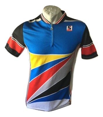 Maillot cycliste Sibille Cyclo Vintage 80'S Géométrique années 80 Homme - XL