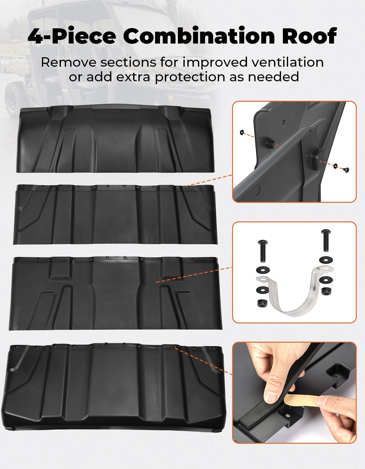 UTV Sport Hard Roof Top Cover For Can Am Defender Max HD10 HD8 HD9 HD7 2017-2025