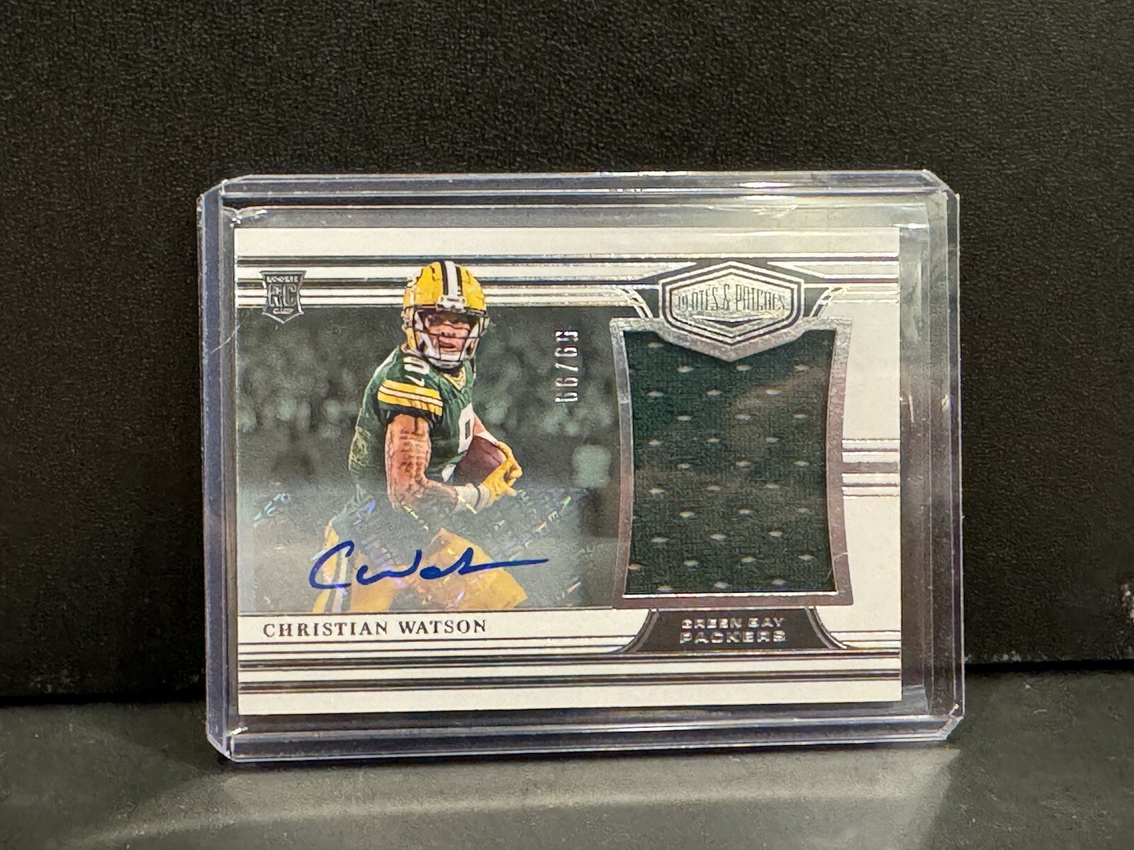 Christian Watson Panini Chronicles Plates & Patches Rookie Jersey #PPCHW Autograph