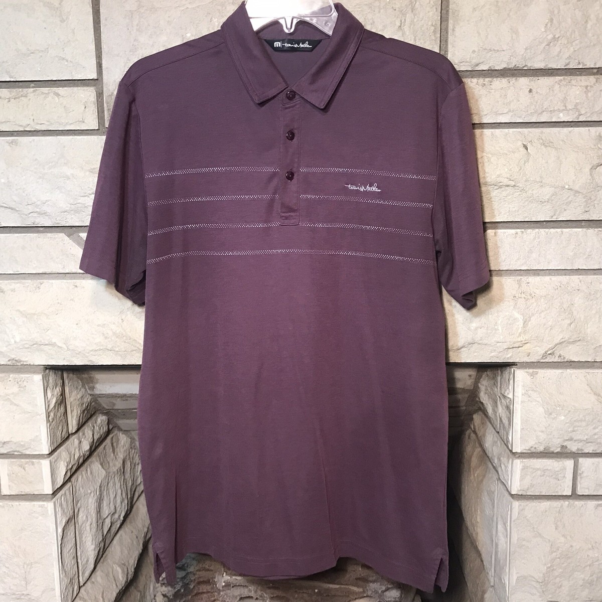 Travis Mathew Hangover Cure Golf Polo Purple Wine Medium Pima