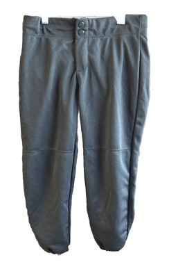 Alleson Girls Softball Pants Dark Gray Large No Belt Loops - OL148