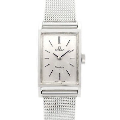Omega Geneve Watch Manual 20mm Women's Silver Dial Swiss Omega Geneve Watch Manual 20mm Women's Silver Dial Swiss