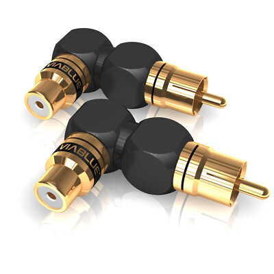 VIABLUE XS-Serie Cinchadapter Paar 90° XL gewinkelt High-End-Adapter - 40620