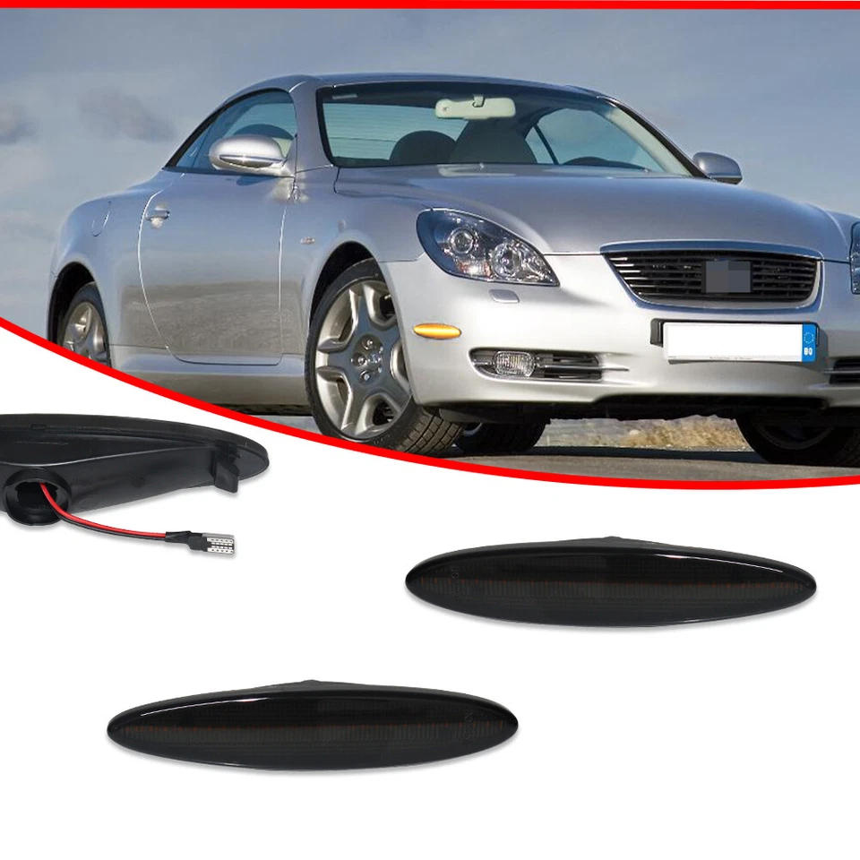 Juego de luces de señalización LED ámbar del lado del pasajero delantero para Lexus SC430 2002-2010 Foto 2 de 4