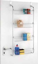 4 Tier Chrome Over Door Hanging Kitchen Bathroom Storage Rack Shelves