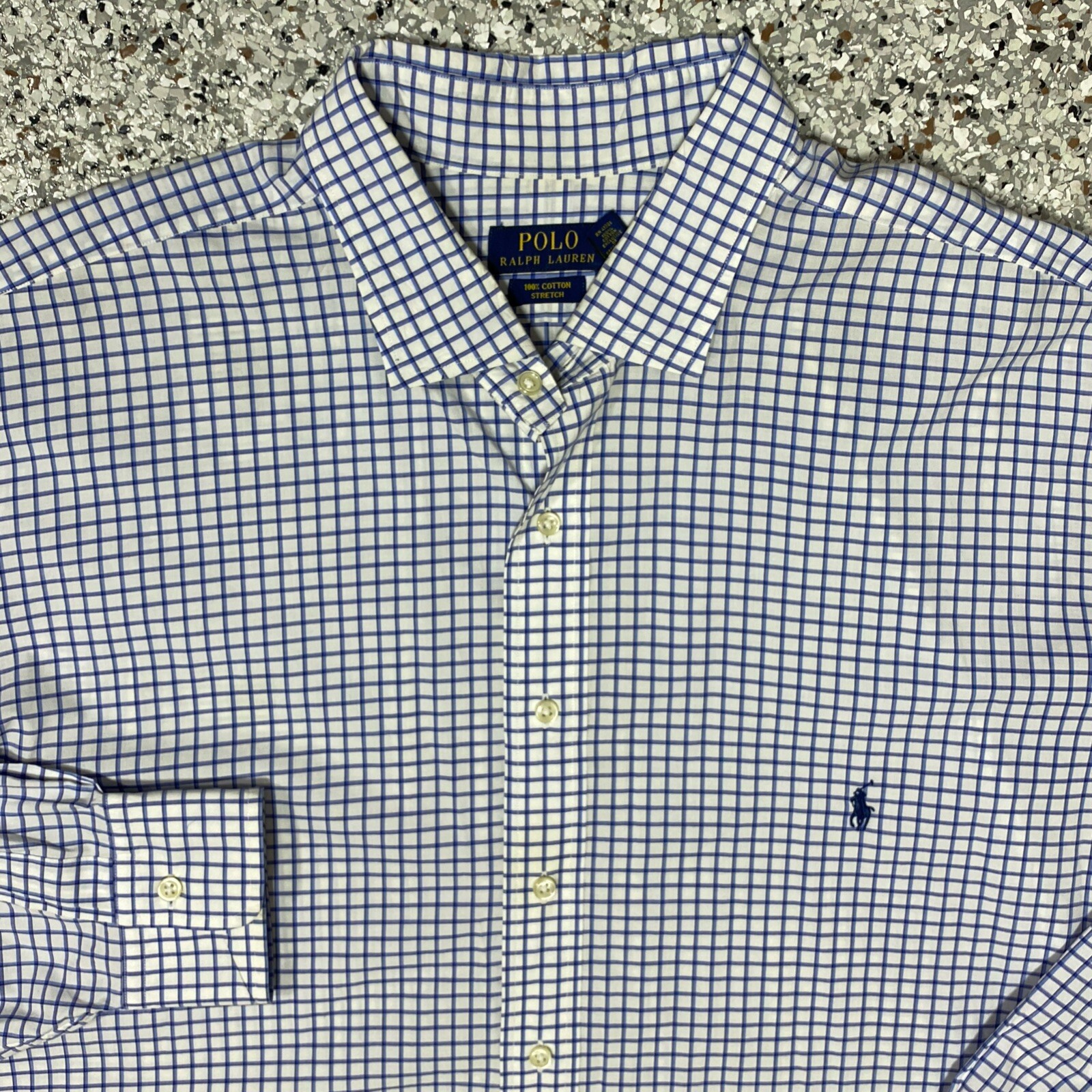Polo Ralph Lauren Mens 4XLT Blue Checkerboard Long Sl… - Gem