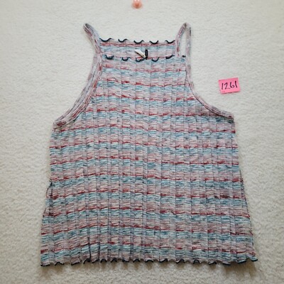 Anthropologie Akemi+Kin Kaden Tank Top Women's Large Sweater Marled Green Red