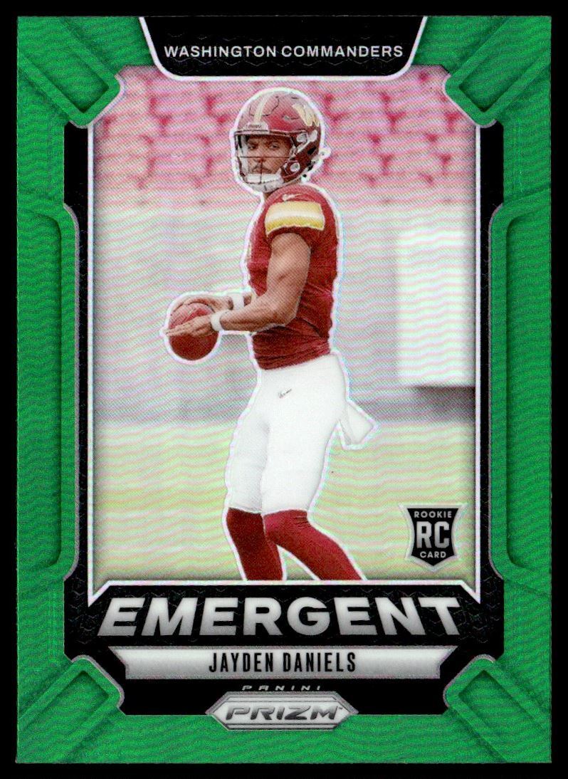 2024 Prizm Green EMERGENT Prizms Jayden Daniels Rookie Washington