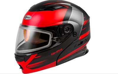 Gmax MD-01S Modular Snowmobile Helmet Matte Red M XL 2X 3X 72-6294