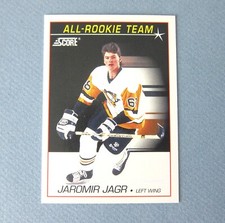 1991 Score Hockey #351 - Jaromir Jagr - All-Rookie Team - Pittsburgh Penguins