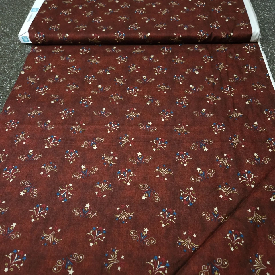 Stars & Stripes Forever BTY Dan Morris 绗缝宝藏葡萄酒蓝色星星 — 第 3/3 张图片