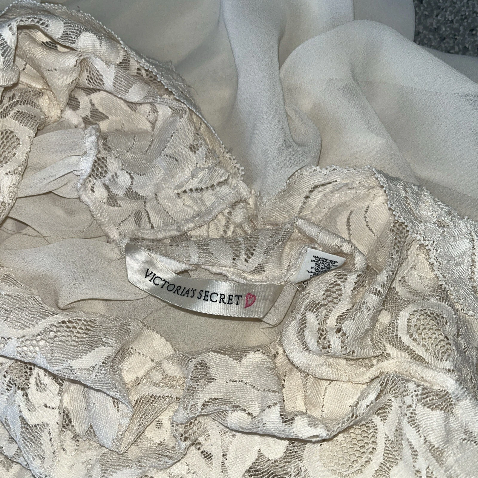 UNDERCOVER abito da sposa vintage victoria secret pizzo lingerie camicia da notte. Piccolo