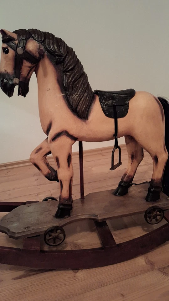 *SCHAUKELPFERD HOLZ ANTIK DEKOOBJEKT* - Bild 4 von 4