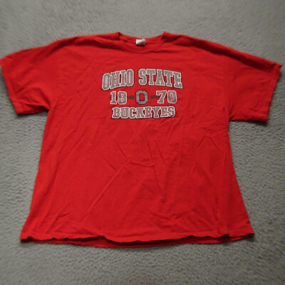 Ohio State Buckeyes Shirt Adult 2XL XXL Red Short Sleeve Delta Pro Weight