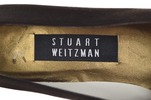 Stuart Weitzman Womens Shoes Size 7 B Brown Classic Pumps Satin Leather Heels - Picture 6 of 6