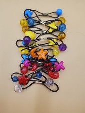 Vintage 1980's GOODY Hair Twin Bead Ponytail Holder stars hearts moon Lot