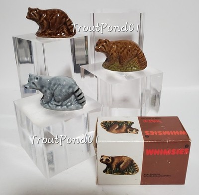 Wade Whimsies Raccoon 3 Variations Canadian RRT Brown Whimsie 1/A Gray + Set 11